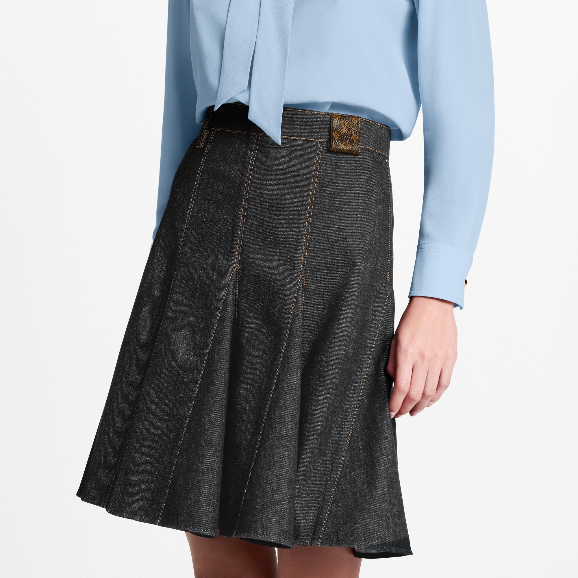 Topstitched Denim Skirt - Women - Ready-to-Wear | LOUIS VUITTON ®